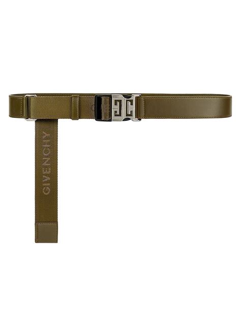 4G Release buckle belt in leather and webbing 